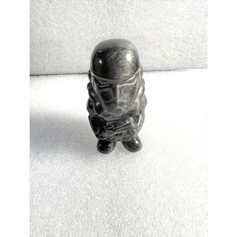 Silver Sheen Obsidian Star Wars Storm Trooper Carving